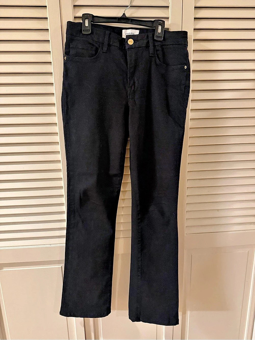 FRAME Straight Leg Jeans in Black Like New